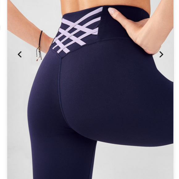 Fabletics Pants - RARE ABYSS BLUE CRISS CROSS HIGH WAIST LEGGING XL